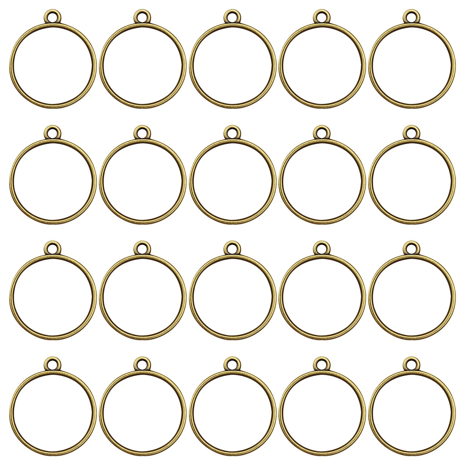 Open Bezels for Resin,50pcs Round Open Back Bezel Pendants Resin Casting Frame Pendant Geometric Open Frame Pendant for Earrings,Necklace,Bracelet,DIY Crafts(Ancient Cyan)