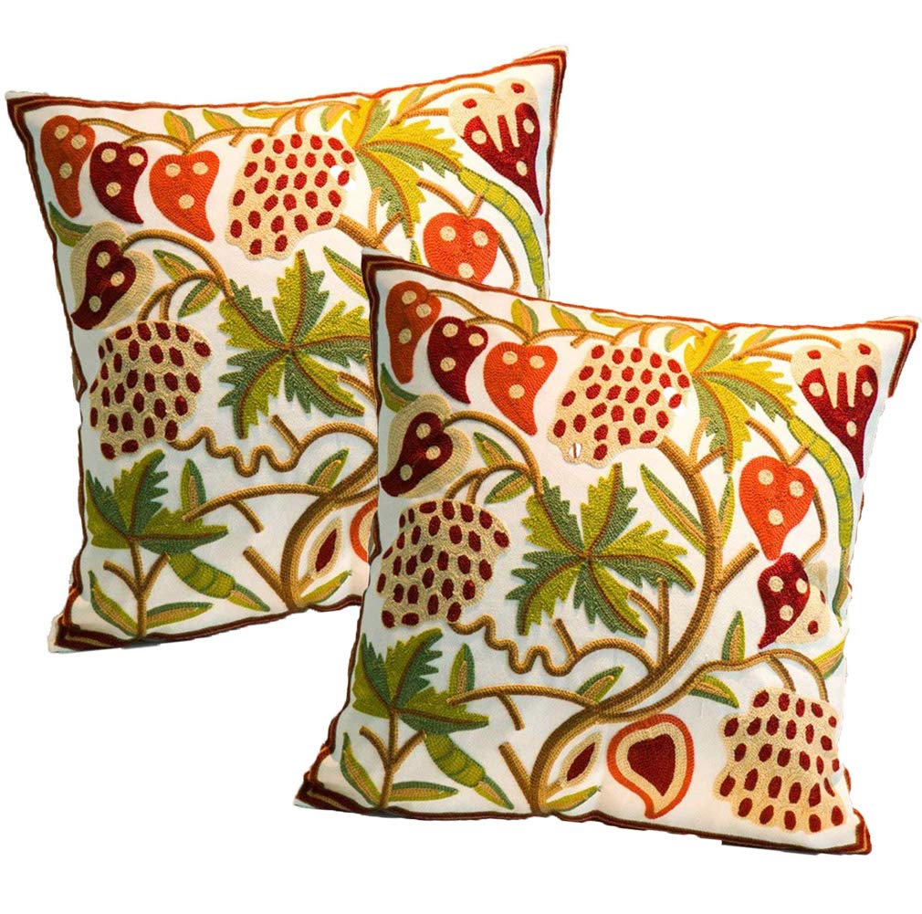 Zuodu Color：#9 Cushion Cover Set Of 2 Comfortable Embroidery Cushion Cover Case Pillowcases Decorative Square Throw Pillow Case Protectors For Home18x18 Inches (Color:#9)