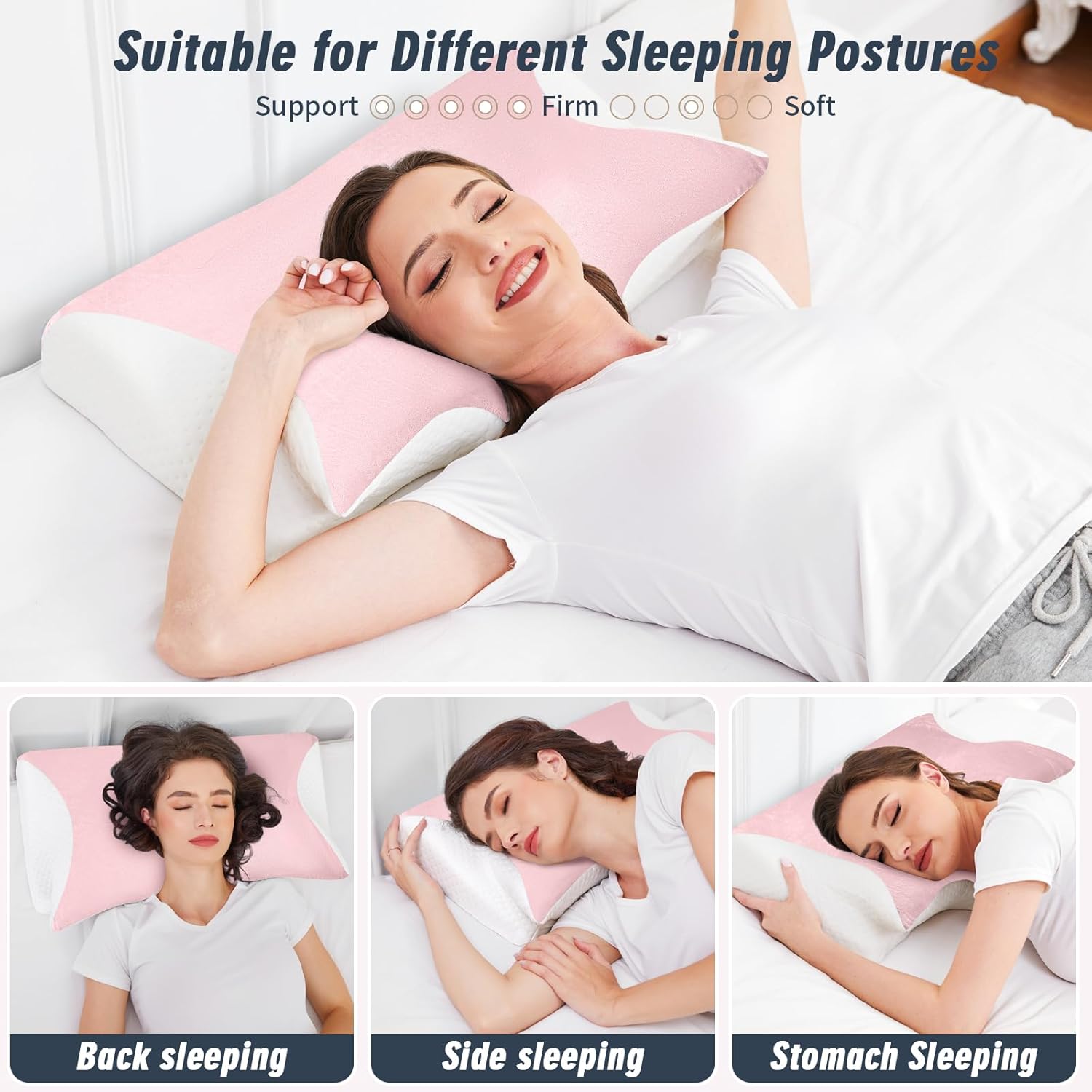 Memory Foam Ergonomic Pillows Orthopedic Pillow for Side Sleepers Sleeper Neck Pain Bed Back Cervical Shoulder Ergonomic