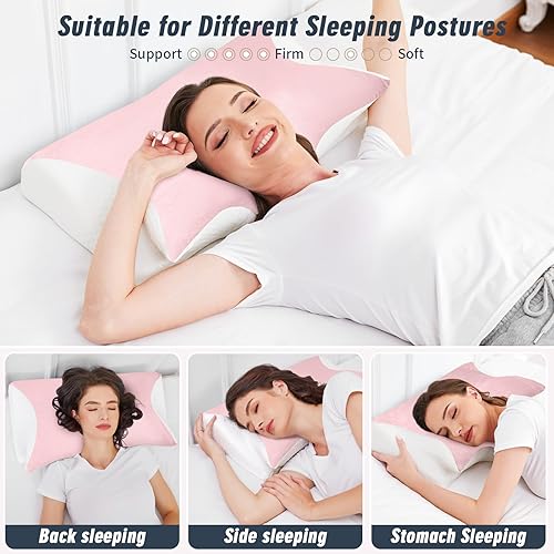 Miniatura 4 de Almohadas ergonómicas de espuma viscoelástica, almohada ortopédica para dormir de lado, dormir de lado, dolor de cuello, cama, espalda, hombro