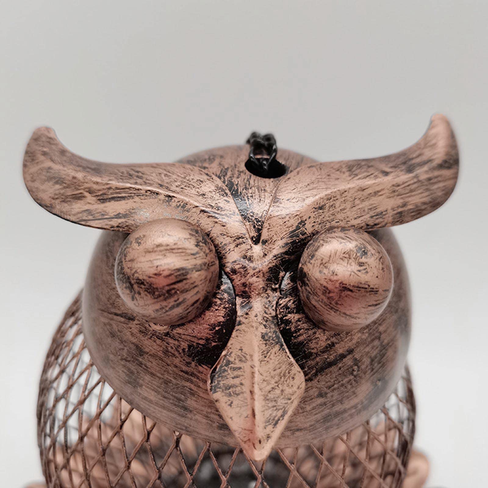 Cinlitek Vogelfutterspender Eulenform | Robustes Kupfergeflecht | Für Garten & Balkon | Zum Aufhängen