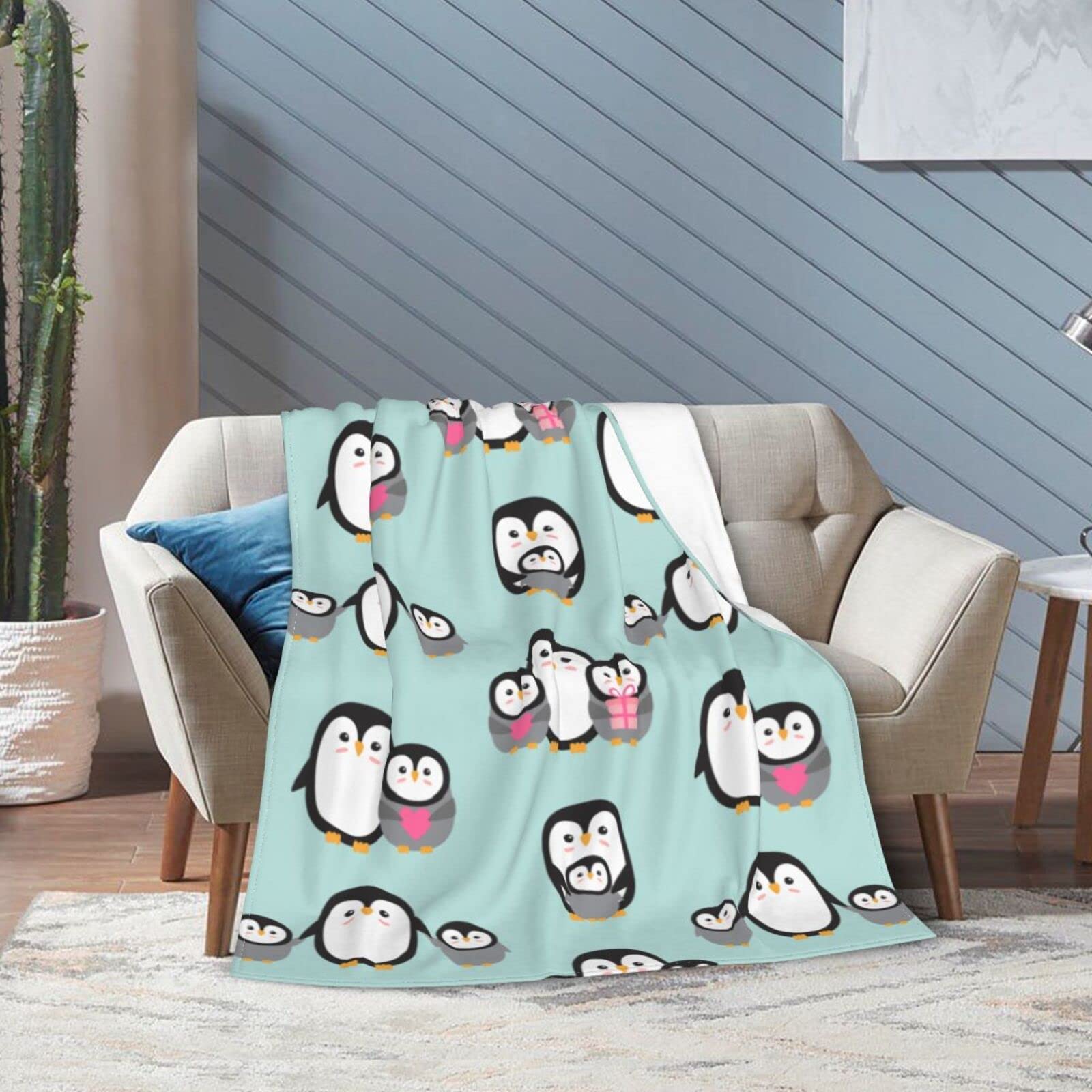 Coperta In Pile Leggera Con Pinguini – Morbida E Grande 152x203 Cm, Perfetta Per Divano E Letto, Regalo Originale