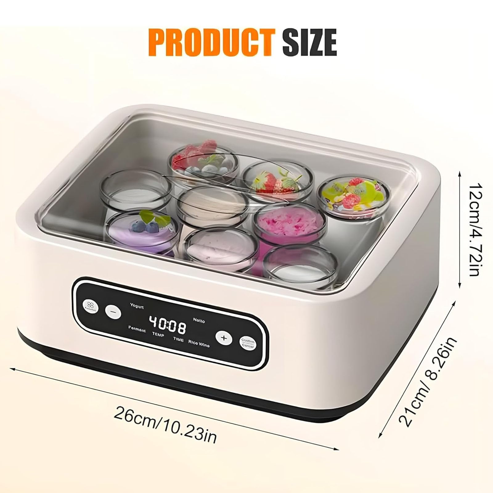 Automatyczna maszyna do jogurtu 1600 ml, Ultimate Yogurt Maker, z 9 szklanymi słoikami, wielofunkcyjna elektryczna maszyna do jogurtu, do domowego jogurtu, domowy sposób na zdrowie i życie Prezenty