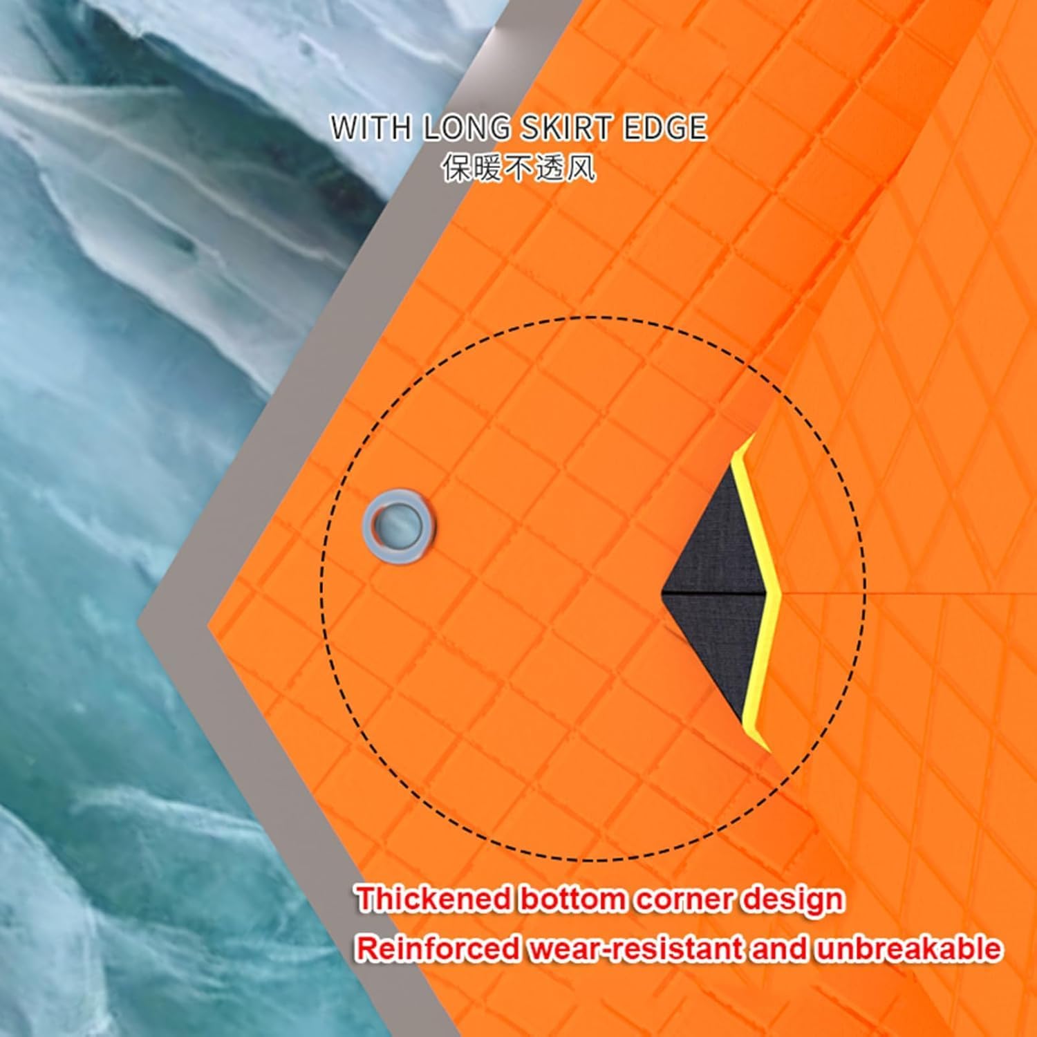 Ice Fishing Shelter, Ice Fishing Tent, Portable Ice Shanty Tent, Pop-up 6-8 Person Shelter W/6 Removable Ventilation Windows & Carry Bag