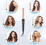 Long Barrel Curling Iron Wand Set - BESTOPE PRO 6 in 1 Curling Wand Set with Ceramic Barrel for Long Hair, 0.35"-1.25" Interchangeable Hair Wand Curler, Dual Voltage, Include Glove & Clips