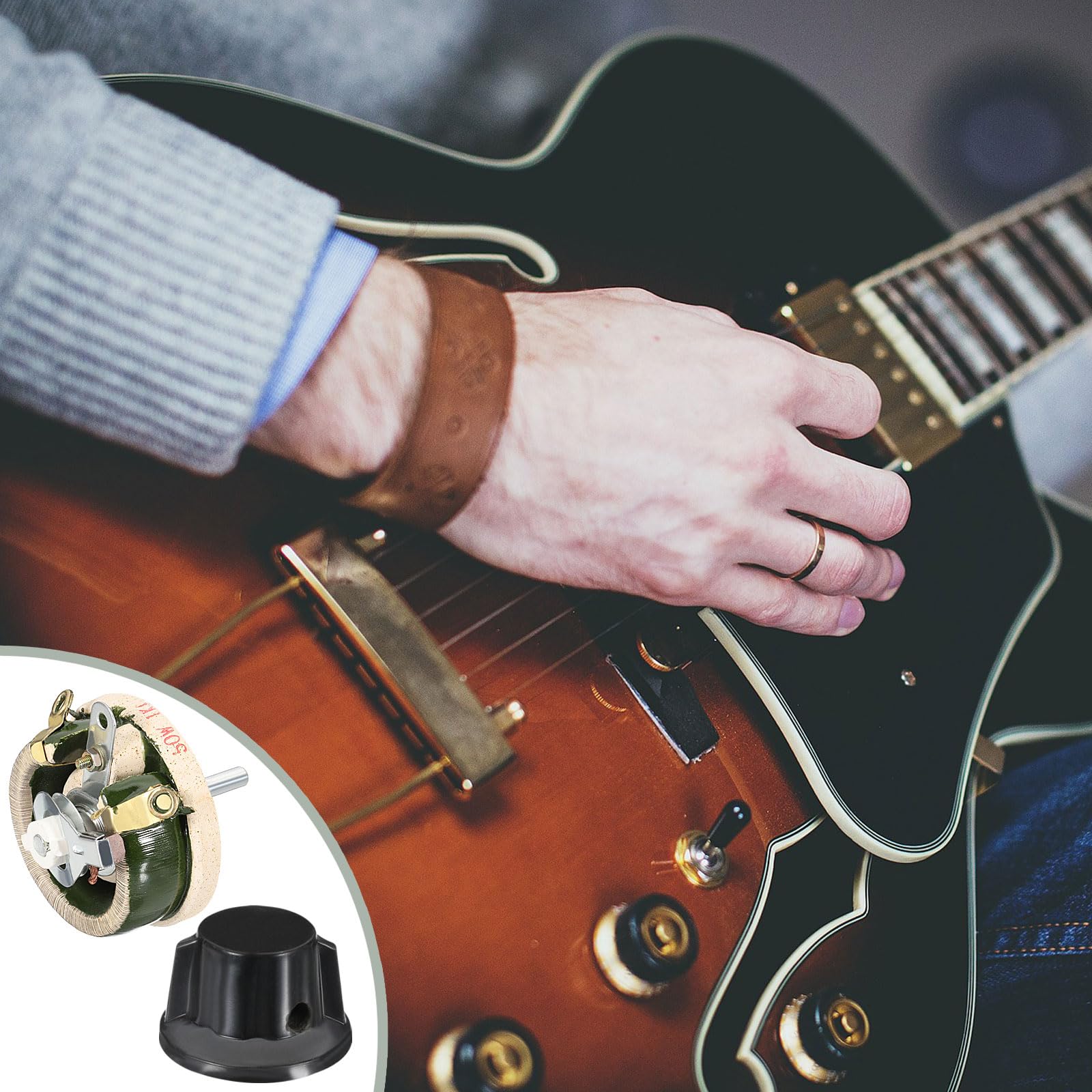 YOKIVE 50W 1000 Ohm Reostato, Reostato Ceramico Resistore Regolabile Potenziometro Avvolto Ad Alta Potenza Resistore Variabile Con Copri Manopola Regolabile
