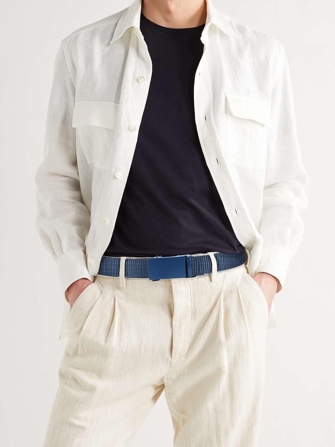 CHAOREN 1.5" Nylon Ratchet Belts for Men - Adjustable Casual Work Belt with Slide Buckle - Trim to Fit - Image 2