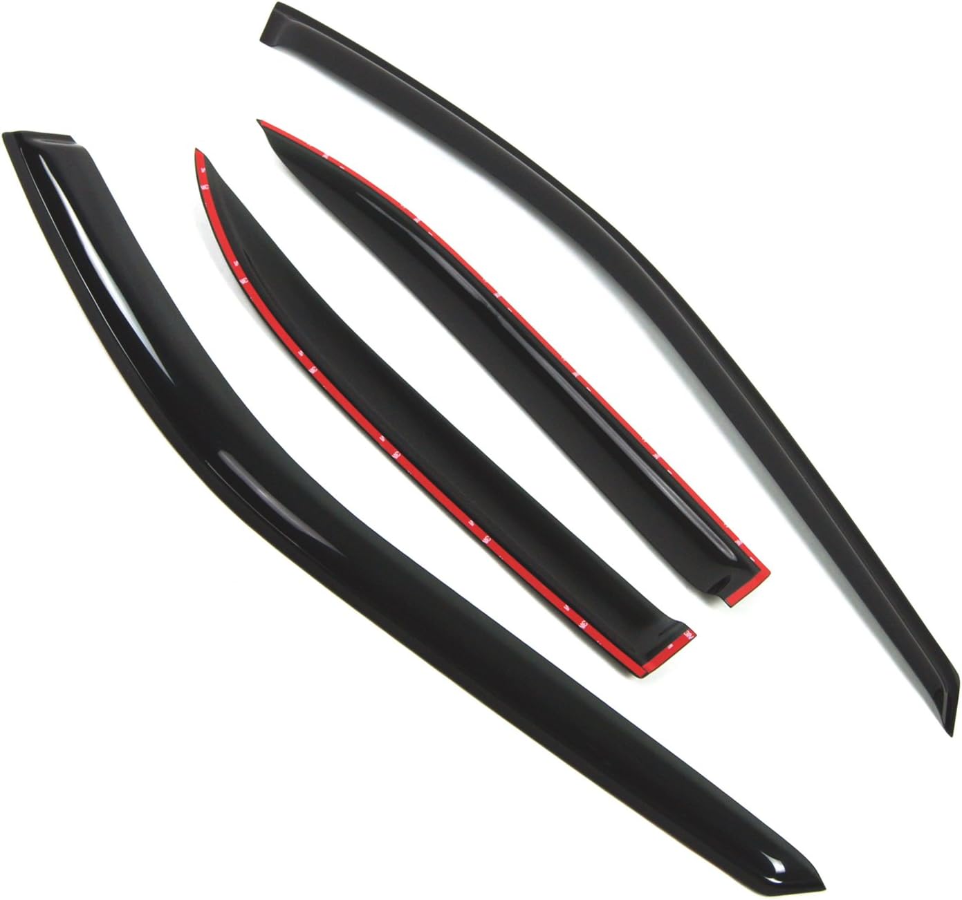 TuningPros Outside Mount Window Vent Visors Rain Guards Compatible with Honda Accord Sedan 1994-1997 | Side Window Wind Deflectors Rain Shields | Smoke Tinted, 4 Pcs Set, DGWV-207