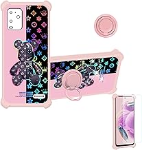 BLU VIEW5 Pro Case Compatible for BLU View 5 Pro Phone Case B170D Cover [with Tempered Glass Screen Protector][Hard PC + Soft Silicone][Ring Support] [Colorful Reflect Light] IMDF-JXX