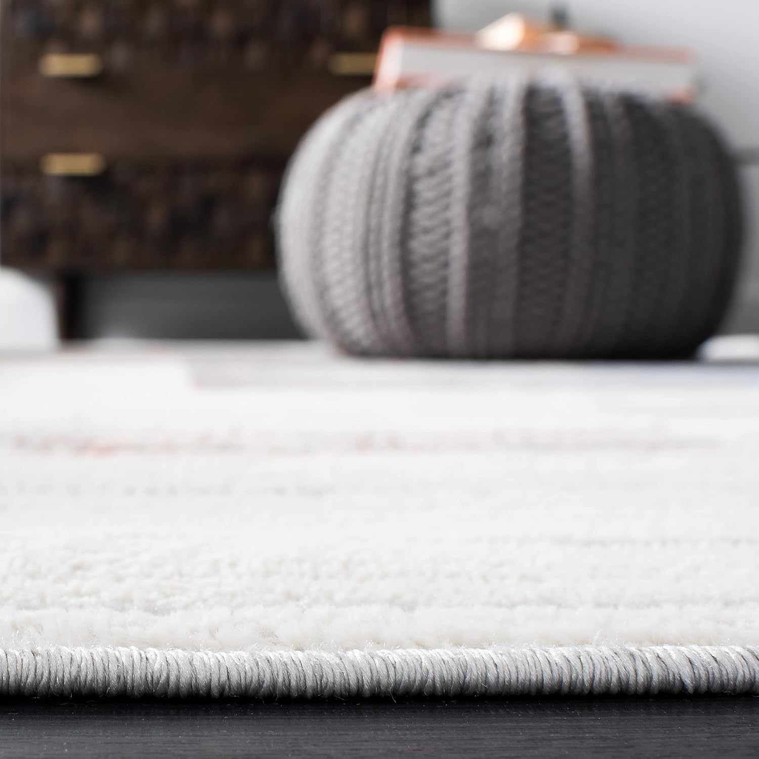 SAFAVIEH Shivan Collection 2'2" x 8' Ivory/Rust SHV198P Modern Abstract Non-Shedding Entryway Foyer Living Room Bedroom Kitchen Runner Rug