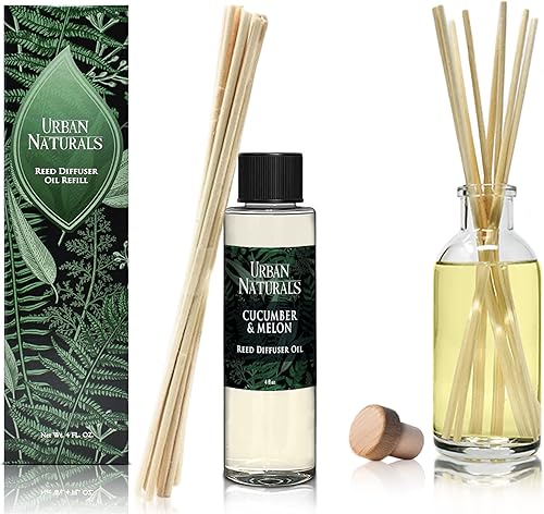 Miniatura 243 de Urban Naturals Reed Diffuser Oil Refill Ocean Mist Sea Salt with Salt Spray, Violet Leaf, Sea Grass, Driftwood 8 oz + Free Reed Sticks, Made in The