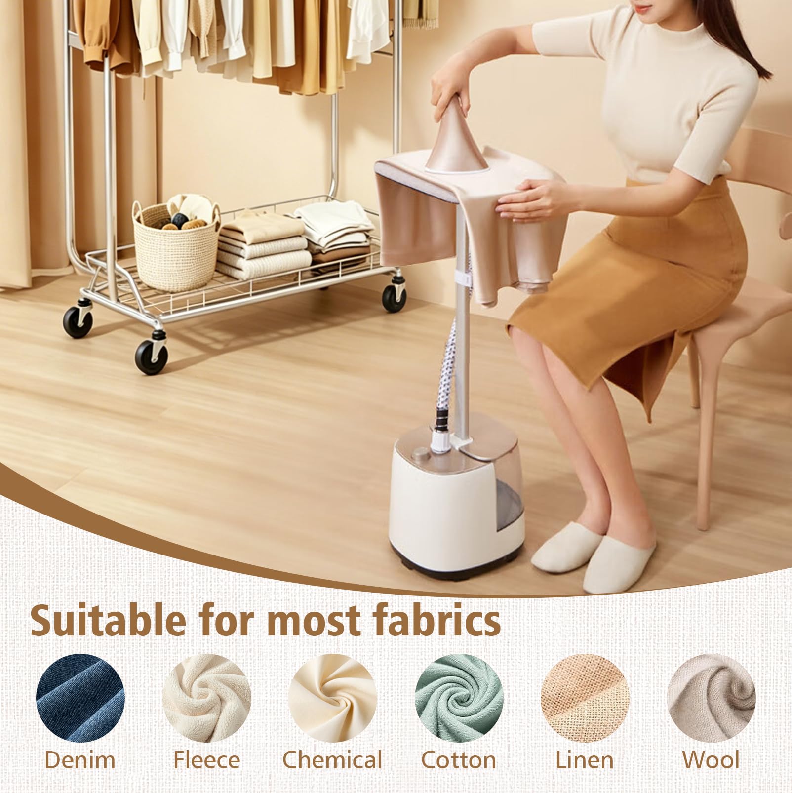 Plancha de vapor vertical, 2 en 1, plancha de vapor con tabla de planchar | estación de planchado de vapor de 2000 W y cepillo de vapor con 10 niveles de vapor, tanque de agua de 2,7 L