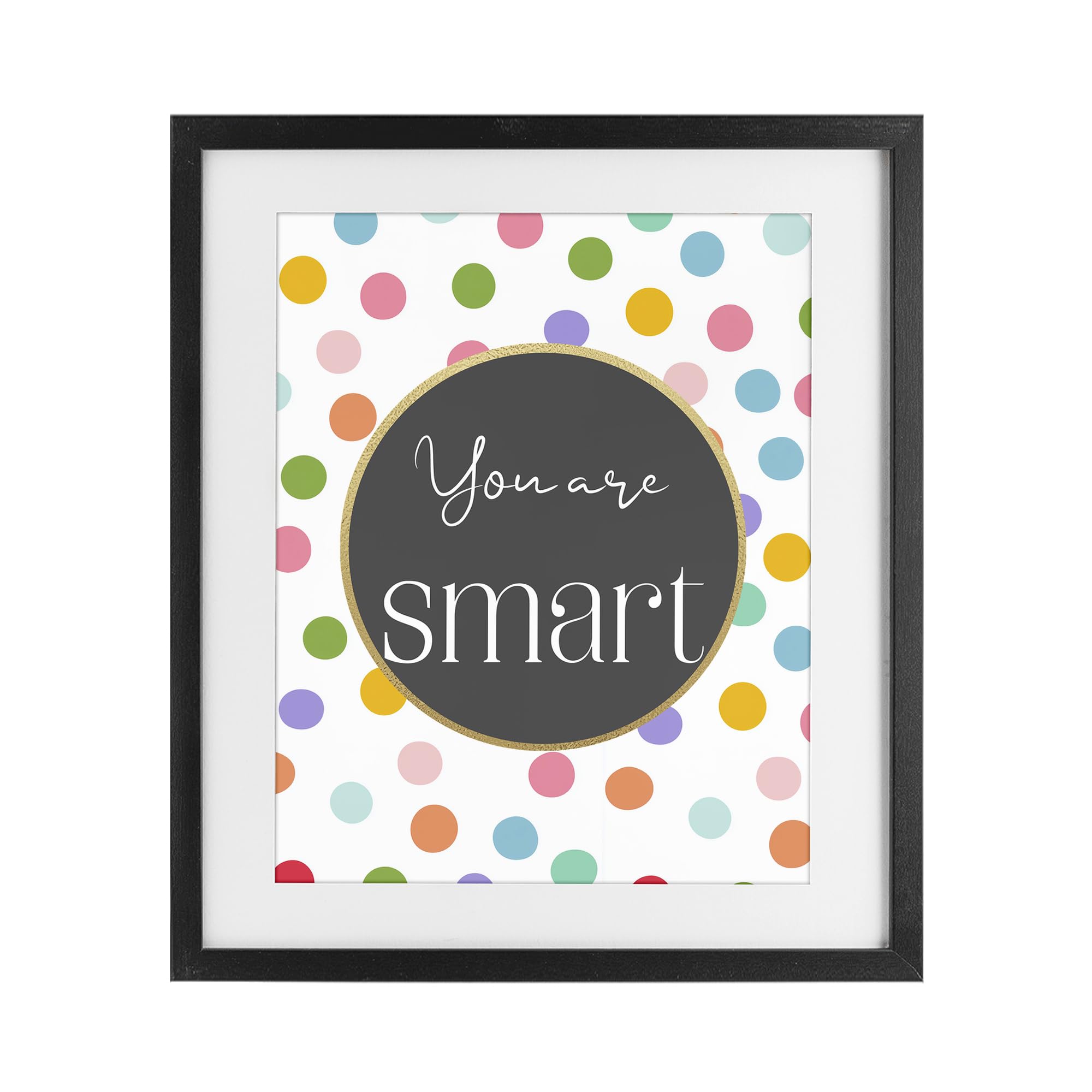 Polka Dot Alphabet Nursery, 17 x 21 Inch Framed Print Under Glass