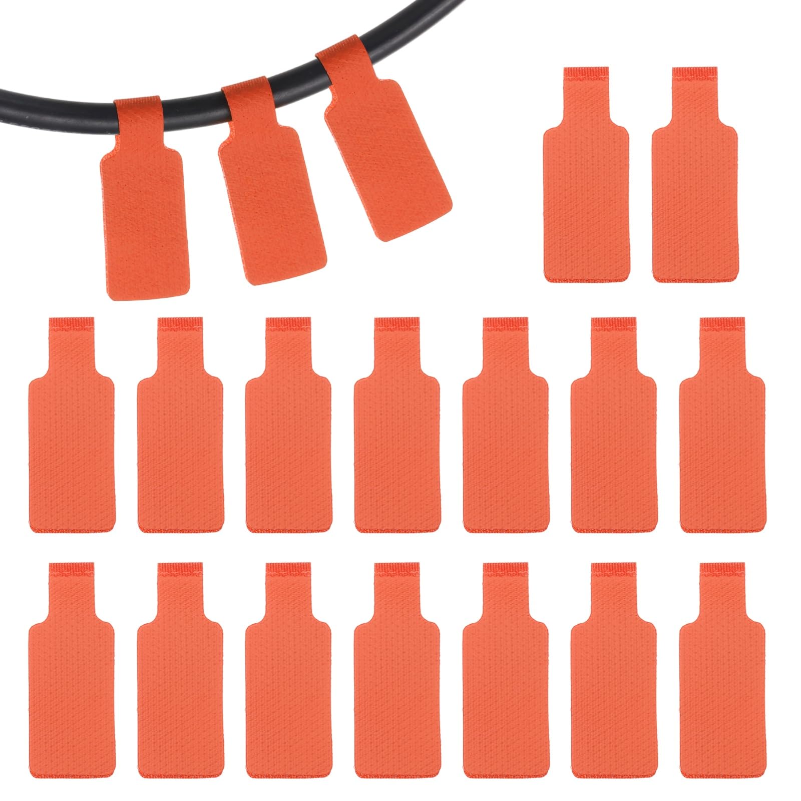 PATIKIL 16Pcs Cable Labels Tags, 1.8" Write on Wire Tags Cord Labels Hook Loop Rectangle Cable Ties for Electronics Organize Wire Classify Identification Management, Orange