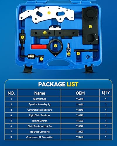 Miniatura 3 de PHILTOP Kit de herramientas de sincronización del motor Herramienta de bloqueo del árbol de levas para BM-W M52TU M54 M56, kit de herramientas de