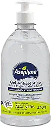 Aseplyne, Gel Antisséptico, Para Higiene das Mãos, Aloe e Vera, 440 g, Verde