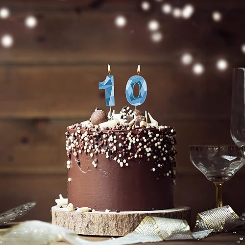 Miniatura 80 de Nuanchu Velas de cumpleaños número 21 y 12 con forma de diamante 3D, velas numéricas de feliz cumpleaños 21 para decoración de boda, fiesta Dorado