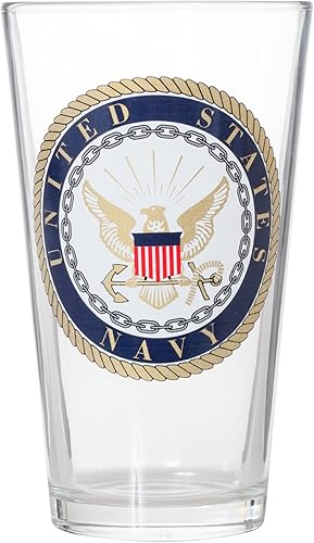 Artisan Owl Vaso de pinta con emblema de la Marina de los Estados Unidos con licencia oficial
