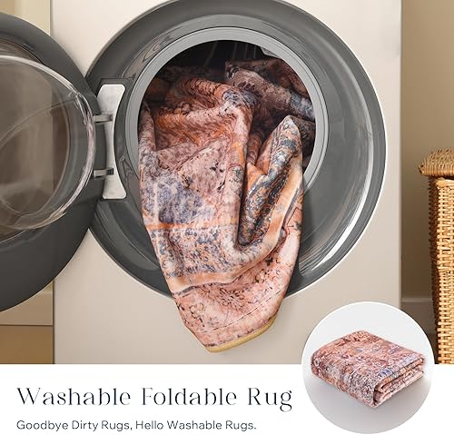 Miniatura 698 de Phantoscope Vintage Collection - Alfombra de área de 8 x 10 pies, alfombra grande para sala de estar, lavable, bohemio, antideslizante