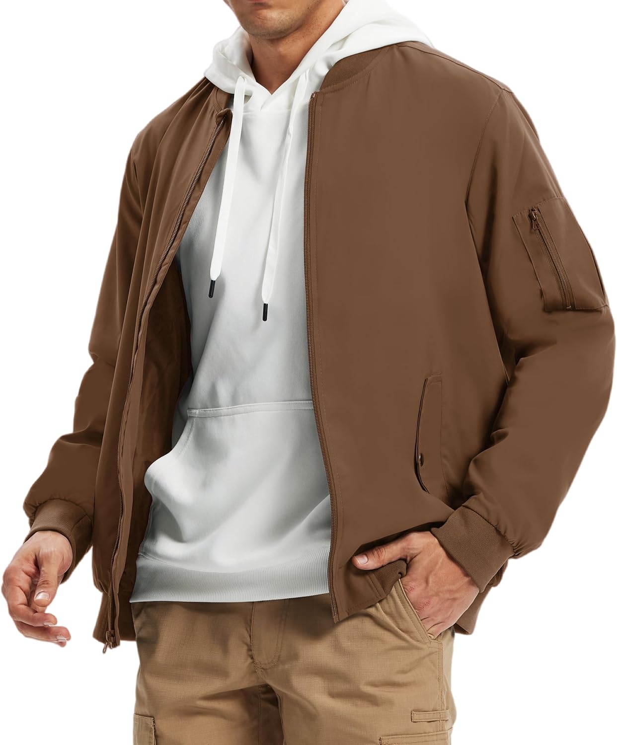 HDL Men’s Windbreaker Lightweight Bomber Jacket for Spring and Fall