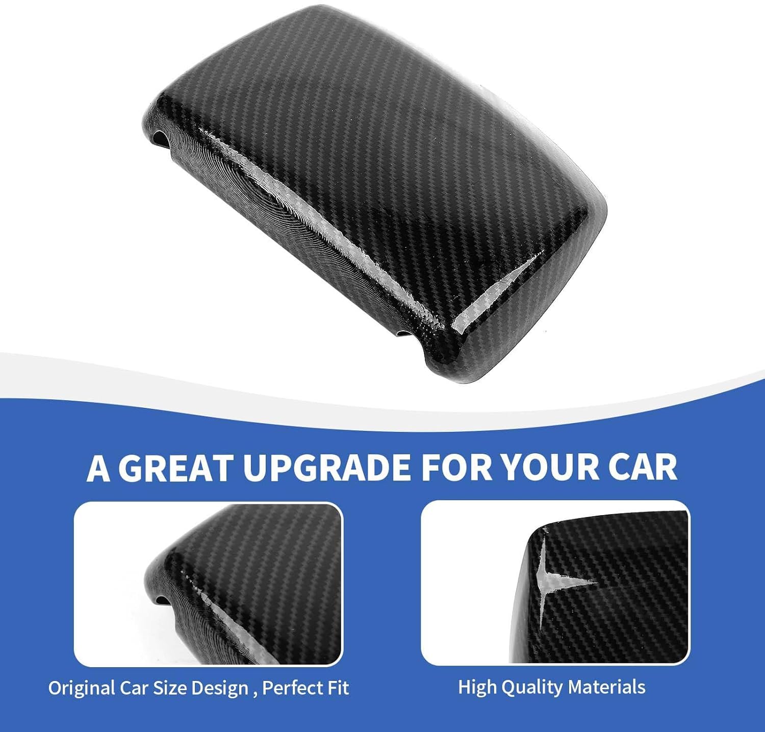 Front Seat Headrest Rear Panel Cover Trim Compatible with 2011-2020 Dodge Durango & Jeep Grand Cherokee, Carbon Fiber