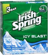 Irish Spring Deodorant Bar Soap, Icy Blast, 3.75 oz bars, 3 ea (Pack of 2)