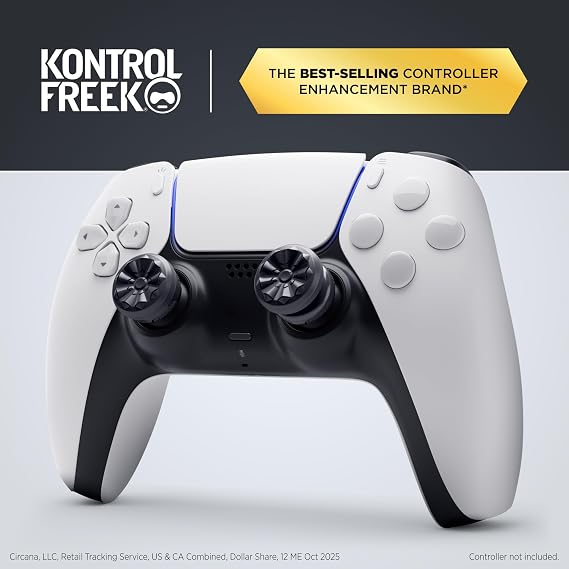 KontrolFreek FPS Freek Galaxy Black for PlayStation 4 (PS4) and PlayStation 5 (PS5) | Performance Thumbsticks | 1 High-Rise, 1 Mid-Rise | Black (Limited Edition)
