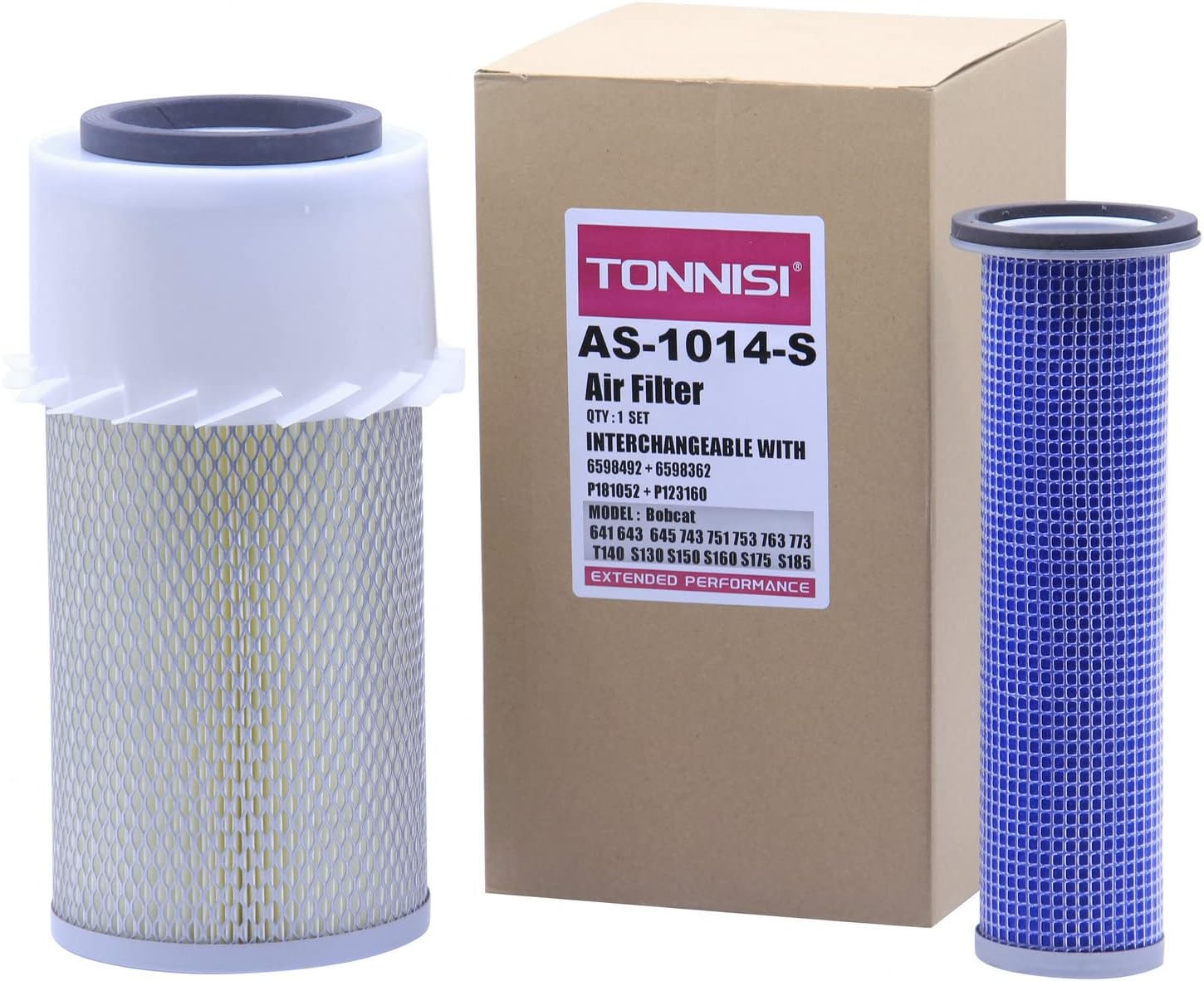 86504145+86504143 Air Filter Kit (H&V) Replace 86512889 Fits New Holland 234 1720 1910 1920 2110 3415 Tractor L465 L565 LS140 LS150 LS170 LS160 LX465 LX565 LX665 LX485 Loader, Fiat SL40B