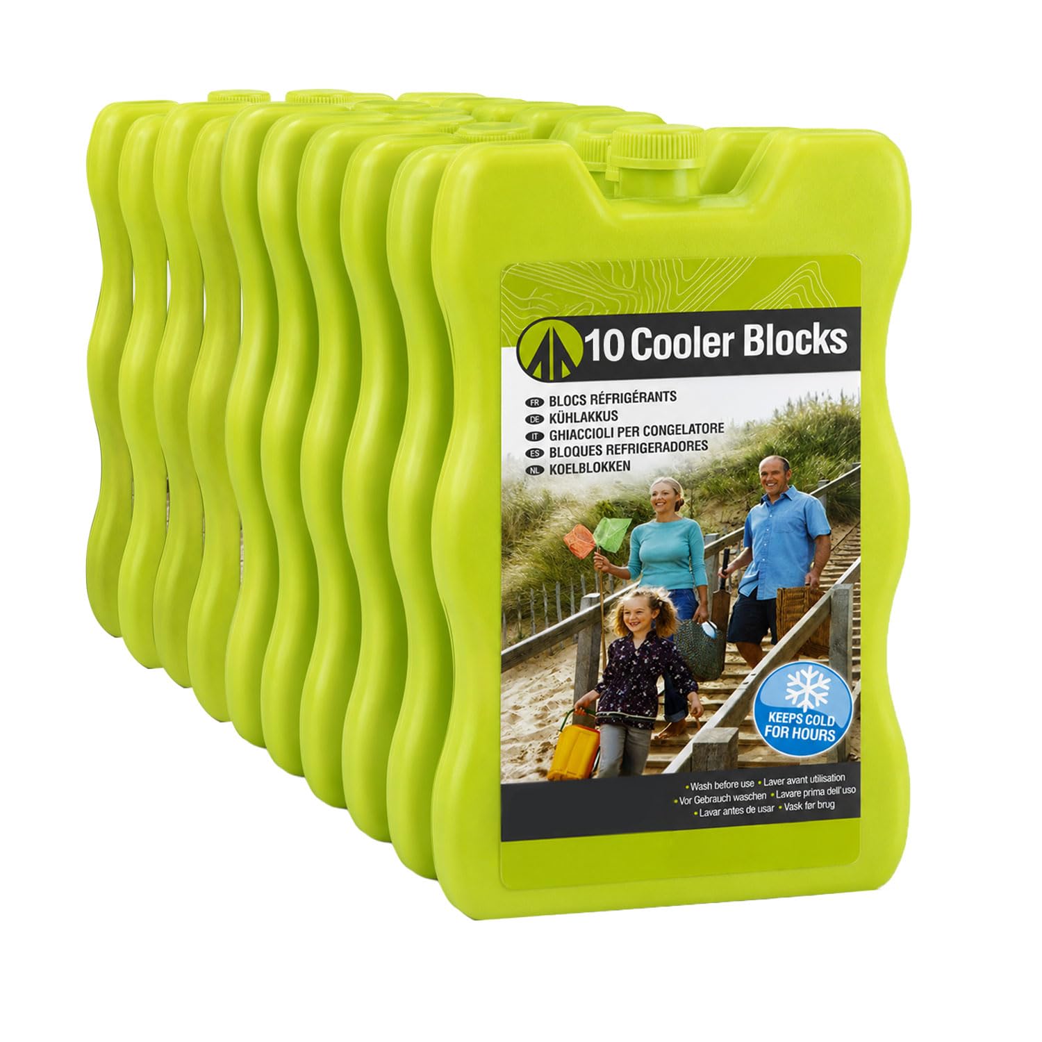 Ice Packs for Cool Box | 10 Pack 200Ml Reusable Freezer Blocks for Lunch Boxes | Cooler Bags | Picnic | Camping & Beach