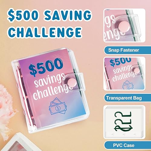 Miniatura 2 de Mini carpeta de desafíos de $300 para cobrar dinero en efectivo y ahorros de gastos, planificador de presupuesto, libro de presupuesto reutilizable