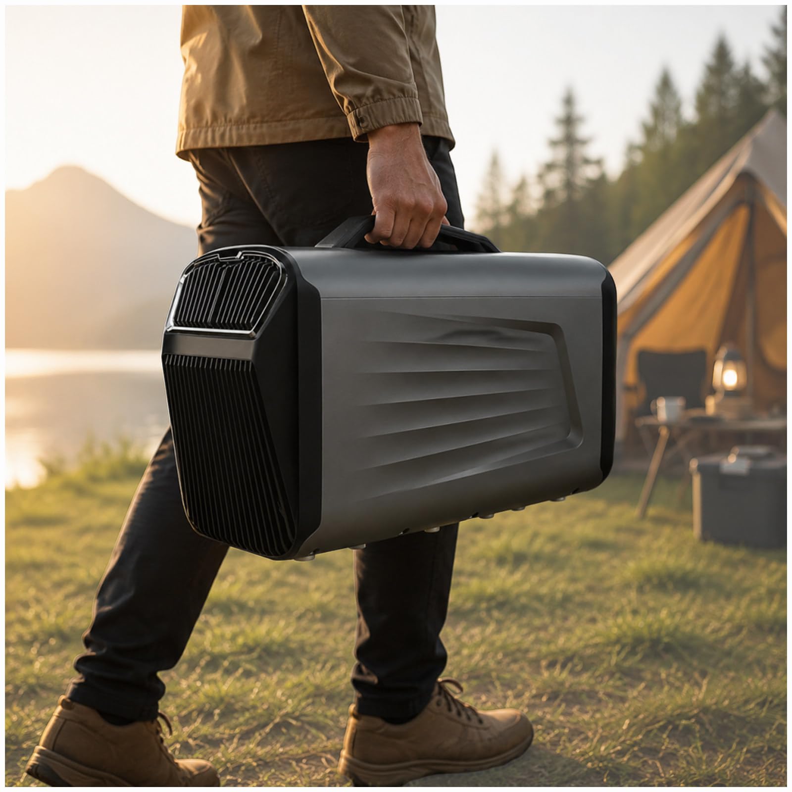 ZEEKYFOR 5200BTU Powerful Portable Air Conditioners for Tent, Car, RV, Outdoor Travel, Cooling/Dehumidification/Fan/Sleep 4 Modes Grey