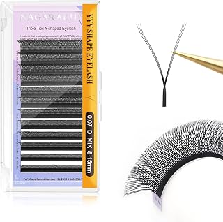 NAGARAKU Triple YYY Eyelash Extensions 0.07 D 8-15mm Mix 6D Y Matte Black