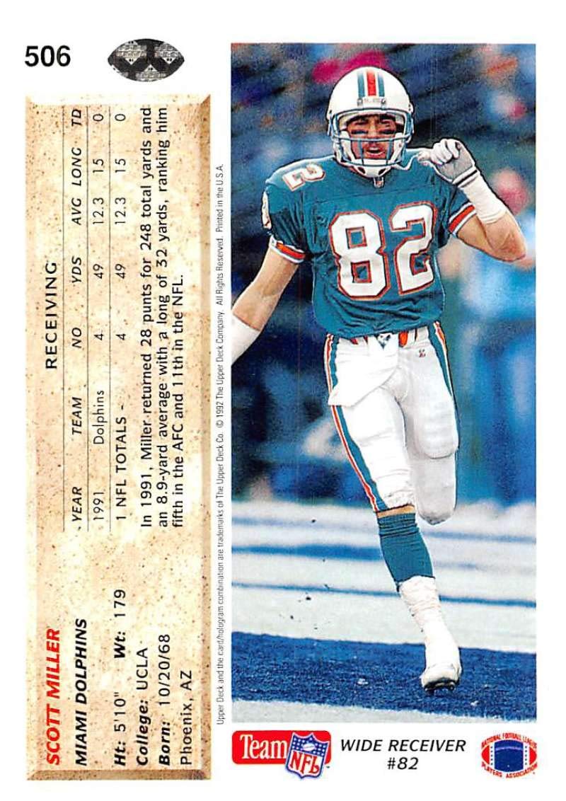 Amazon.com: Football NFL 1992 Upper Deck #506 Scott Miller #506 NM