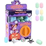 Mini Holiday Gashapon Machine - Fun, Reusable & Perfect for Halloween & Christmas Magic, Halloween Theme Small Statue Blind Box with 6PCS Capsule Gachapon (Purple)