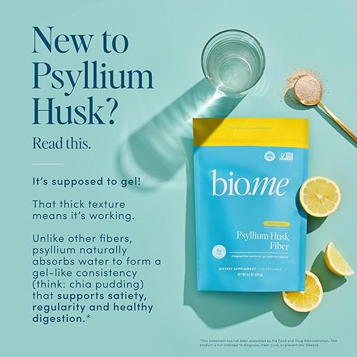Vista 3 de Psyllium Husk Fiber Powder (6g Per Serving) for Digestive Health & Bloating Relief, Sugar Free Lemonade Prebiotic Insoluble & Soluble Fiber Powder