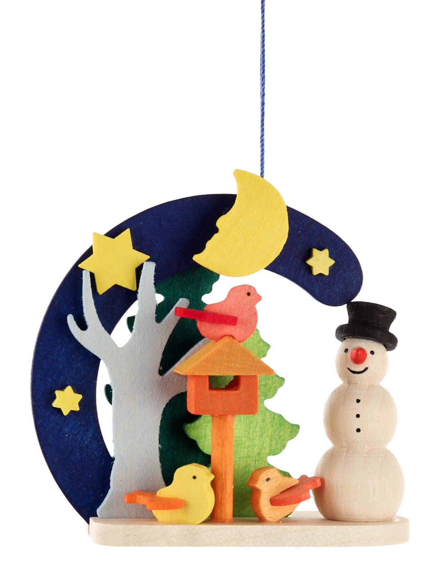 Bonhomme de neige figurine nichoir oiseau déco hiver