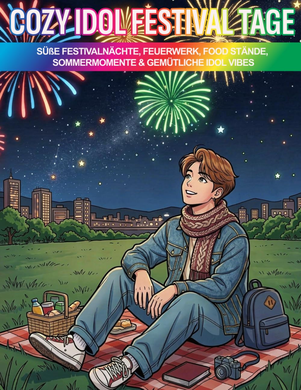 Cozy Idol Festival Tage: Süße Festivalnächte, Feuerwerk, Food Stände, Sommermomente & Gemütliche Idol Vibes (Cozy Idol Malbücher)