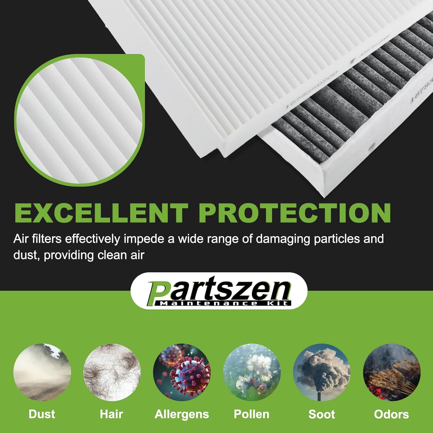 1678350200 Cabin Air Filter Kit Fit for Mercedes Benz GLE350, GLE450, GLE580, GLS450, GLS580, GLE53 AMG, GLE63 AMG S, GLS63 AMG Select Models Replace 1678350400 CU19014