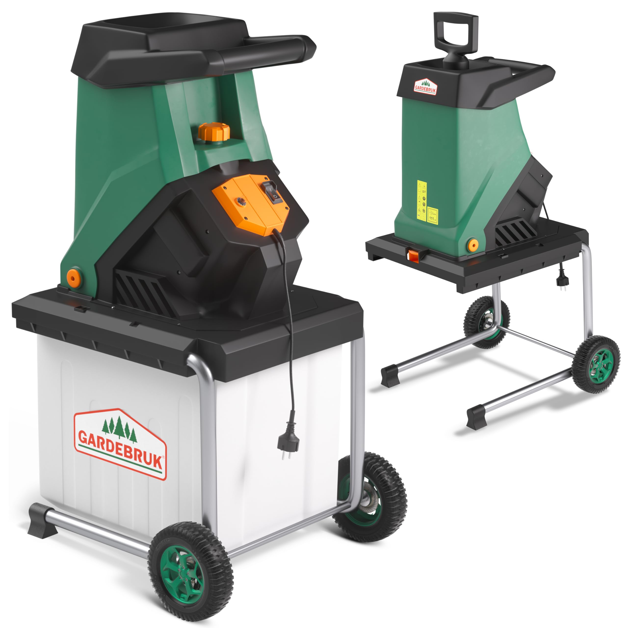 Gardebruk® Broyeur de végétaux électrique 3.1000W broyeur de Branches Couteau Lame Max. 40mm bac 50L broyeur de Jardin déchiqueteur Bois Compost Jardin