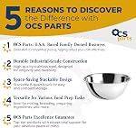 OCS Parts 8 quart bols à mélanger | Ensemble de 2 | Bols à mélanger en acier inoxydable de qualité professionnelle de 13,25 po pour cuisines domestiques et commerciales | Bols à mélanger de qualité professionnelle pour cuisines domestiques et commerciales