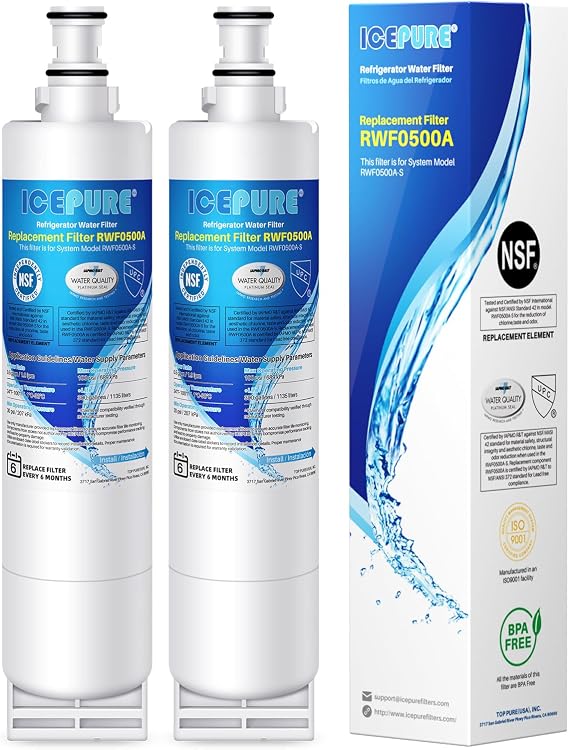 ICEPURE 4396508 Replacement for EveryDrop EDR5RXD1 Water Filter, 2PACK