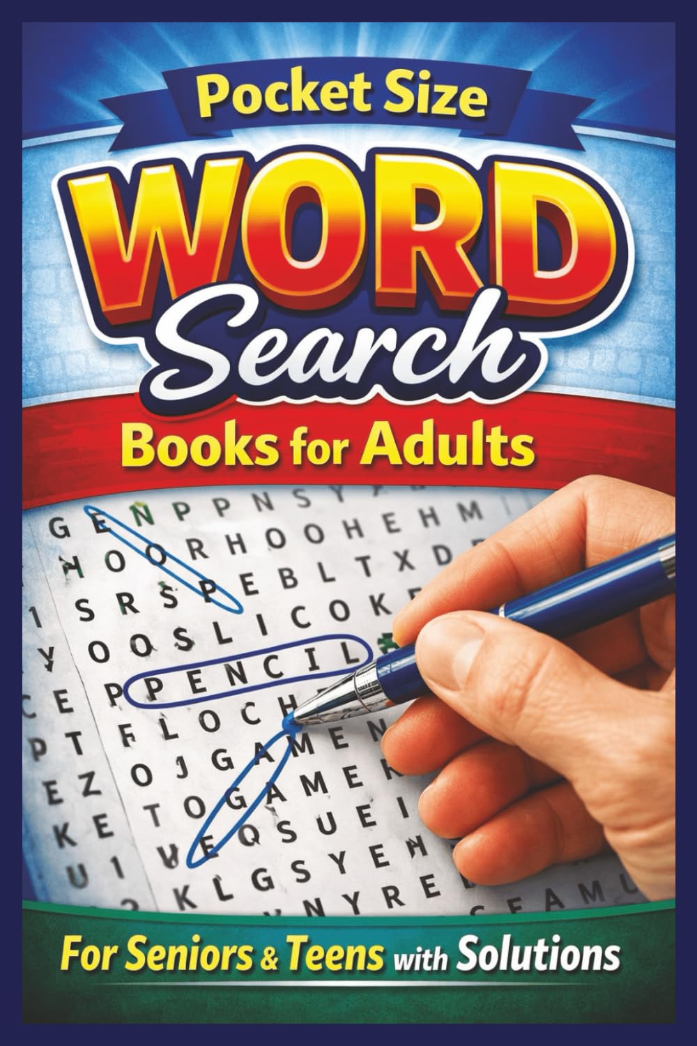 Pocket Size Word Search for Adults: Calming Word Find Challenges to Sharper Memory For Seniors & Teens with Solutions