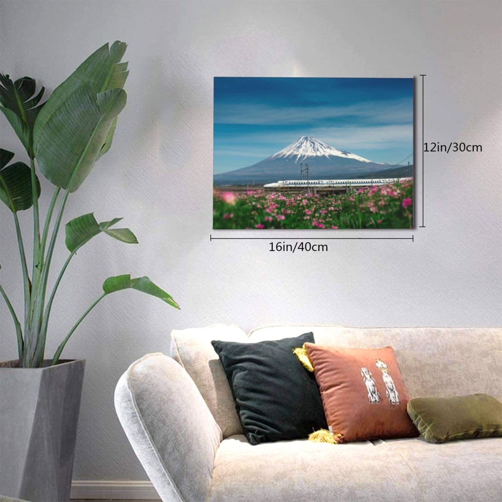 富士山の絵画 装飾フレーム付き Amazon.co.jp: 富士山と通る新幹線 アニメ アートパネル アート