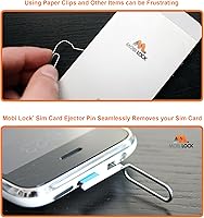 Vista 5 de Mobi Lock Herramienta de extracción de bandeja de tarjeta SIM de 10 piezas compatible con todos los teléfonos inteligentes y tabletas, iPhones