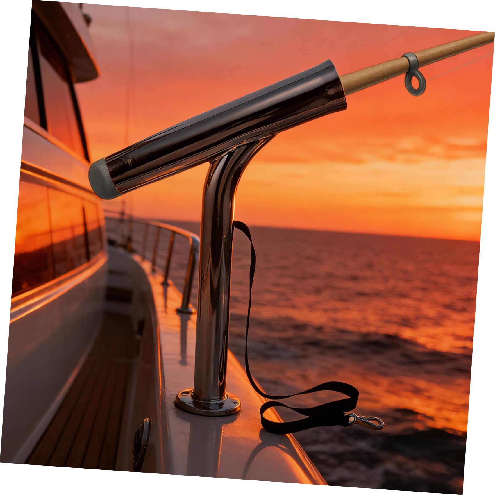 Supporto per Canna da Inox Argento per Yacht, Portacanna da Barca Leggero e Compatto, Facile da Installare Senza Attrezzi, per e Ambienti