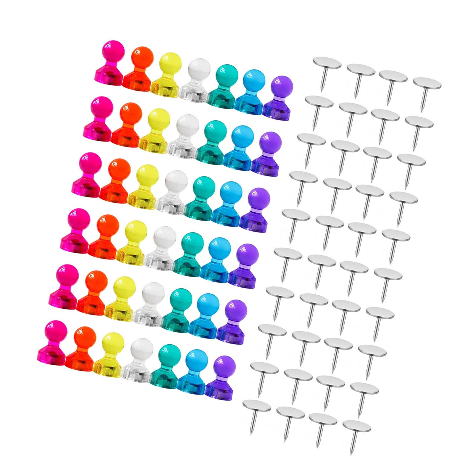 40Pcs Push Pins Cork Notice Board Tacks with Magnet for School Offices Whiteboard Boards Bulletin and Fridge Whiteboard Magnets
