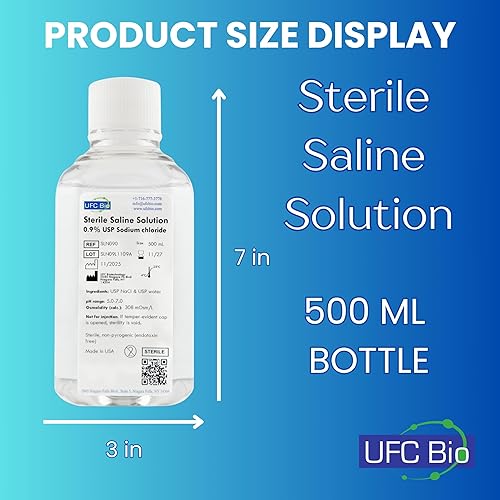 Miniatura 8 de Solución salina estéril, 0.9% – Grado USP – Lavado de heridas multiuso, piercing y cuidado posterior del tatuaje – 0.05μm filtrado, libre