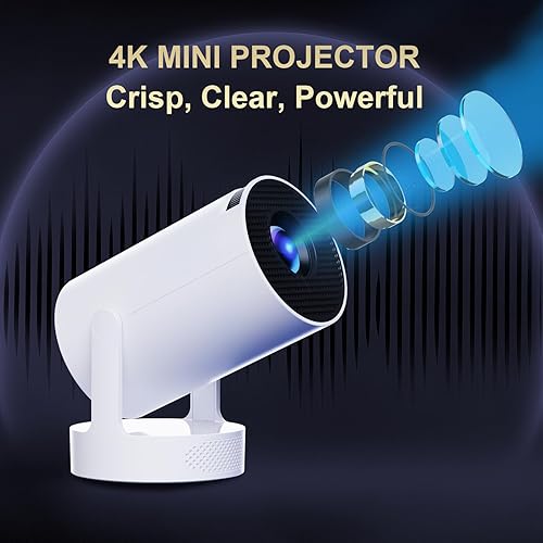 Miniatura 8 de Mini proyector con WiFi y Bluetooth, compatible con proyector portátil 4K 1080P, proyectores inteligentes Android 11 HY300 PRO HIFI, corrección