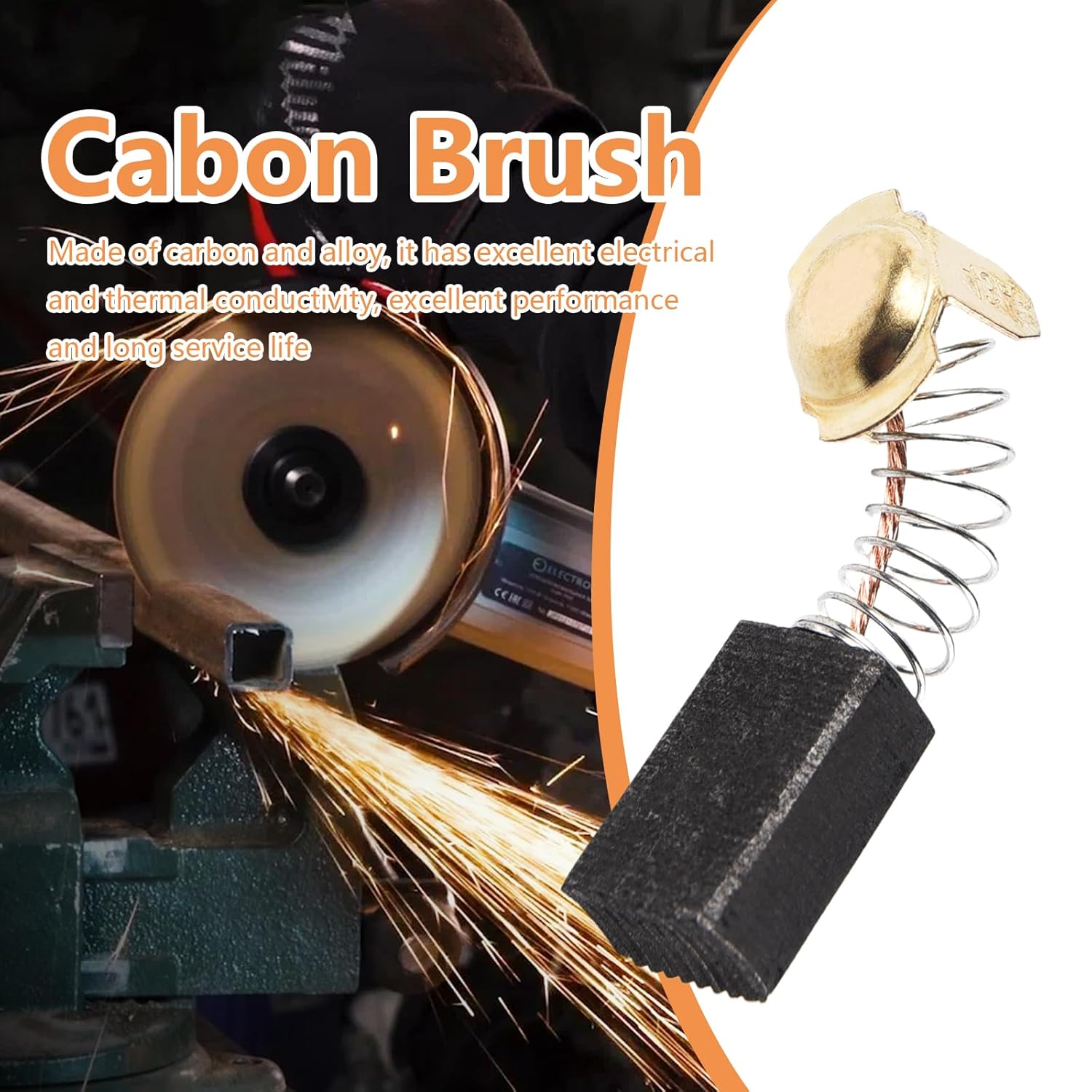 40Pcs Electric Motor Carbon Brushes Set Graphite Carbon Brushes for Electric Hammer Drills 10 Sizes Motor Replacement Repair Parts for Repair Power Tools Part