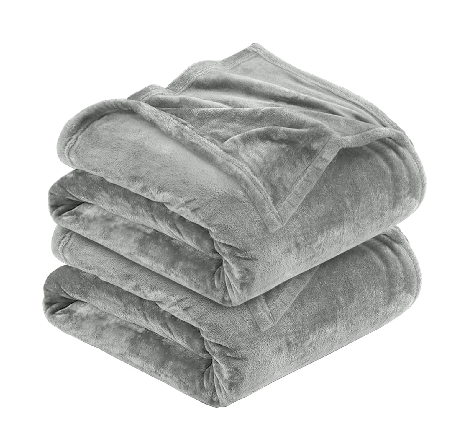 MOONLIGHT20015 Silk Touch Warm 2 Pack Fleece Blankets - 400 GSM Throws for Sofa Fluffy Blanket Bed Throw for Bedroom, Couch, Travel, Kids, Bedroom Accessories Silver, Full/Queen (200 X 240CM)